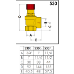 CALEFFI pojistný ventil FF 5/4" x 6/4" 4 bar 53075440